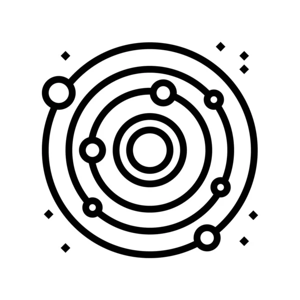 Wektor Ikony Układu Słonecznego Znak Układu Słonecznego Odizolowany Kontur Symbol — Wektor stockowy