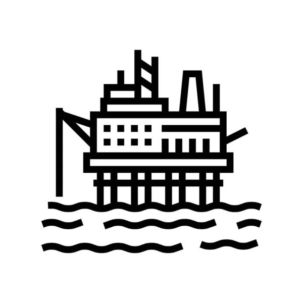 Вектор Иконок Морской Бензозаправки Знак Морской Заправки Черная Иллюстрация Изолированным — стоковый вектор