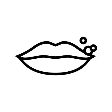 Uçuk derisi hastalığı ikon taşıyıcısı. Uçuk derisi hastalığı işareti. izole edilmiş çizgi simgesi siyah illüstrasyon