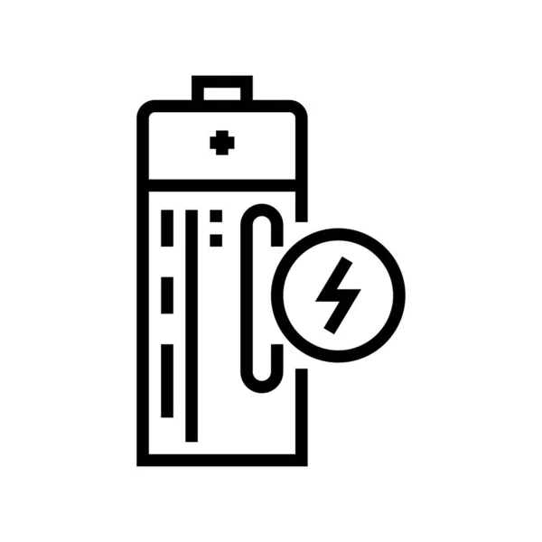 Vetor Ícone Linha Bateria Compacta Sinal Bateria Compacto Contorno Isolado — Vetor de Stock