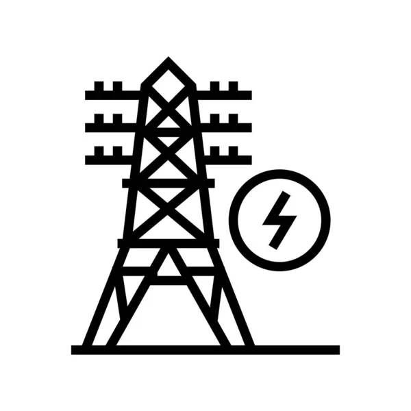 Vektor Elektrické Věže Značka Elektrické Věže Izolovaný Obrys Symbol Černá — Stockový vektor