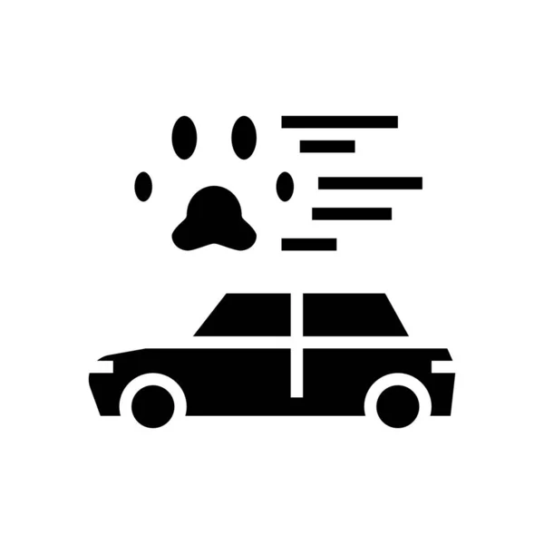 Pet Transportation Car Glyph Icon Vector Pet Transportation Car Sign — Stock Vector