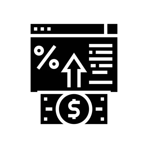 Elektronische Storting Glyph Pictogram Vector Elektronisch Stortingsbord Geïsoleerde Contour Symbool — Stockvector