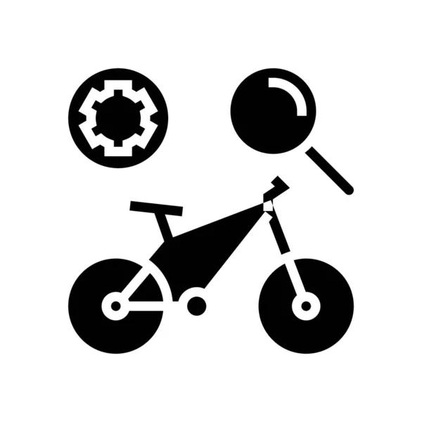 Complejo Bicicleta Mantenimiento Glifo Icono Vector Señal Mantenimiento Bicicleta Compleja — Vector de stock