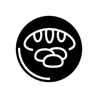 Fırın mağazası glifleri ikon vektörü. Pastane tabelası. izole edilmiş çizgi simgesi siyah illüstrasyon