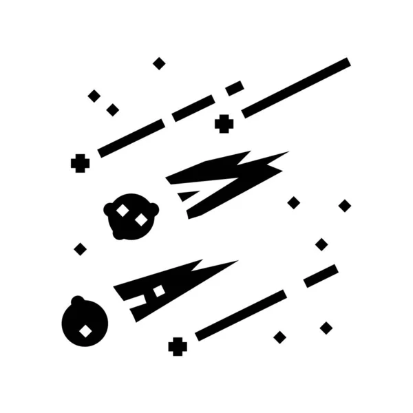 Вектор Гліфів Падаючих Метеорів Знак Падіння Метеоритів Ізольований Символ Контуру — стоковий вектор
