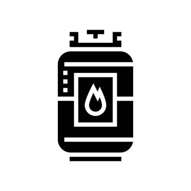 Gaz varili sembol vektörü. Gaz varili işareti. izole edilmiş çizgi simgesi siyah illüstrasyon