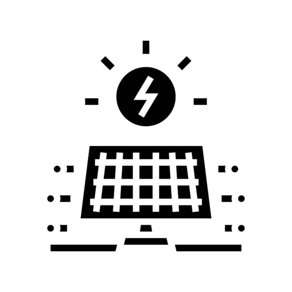 Solar Electrical Panel Glyph Icon Vector Solar Electrical Panel Sign — Stock Vector