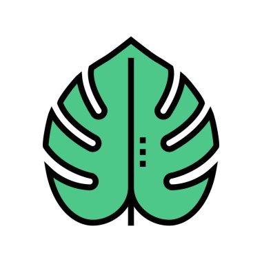 bitki yaprağı renk ikonu vektörü. Bitki yaprağı işareti. izole edilmiş sembol çizimi