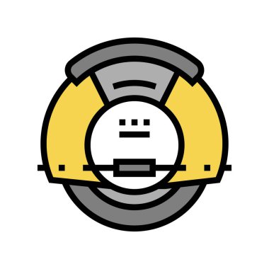 elektriksel tek tekerli renk ikonu vektörü. Elektrikli tek teker işareti. izole edilmiş sembol çizimi