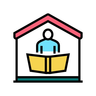 Kitap rengi simgesi vektörü okunuyor. Kitap tabelasını okuyorum. izole edilmiş sembol çizimi