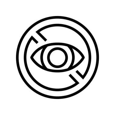 Kör işaret çizgisi ikon vektörü. Kör işareti. izole edilmiş çizgi simgesi siyah illüstrasyon