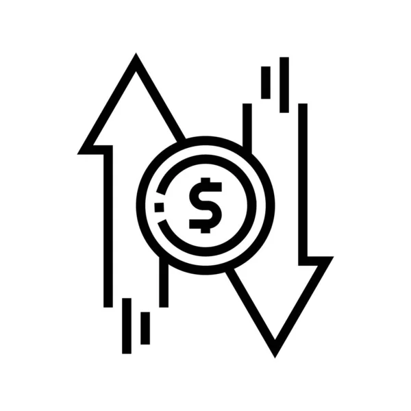 Vektor Směny Peněz Směnárna Izolovaný Obrys Symbol Černá Ilustrace — Stockový vektor