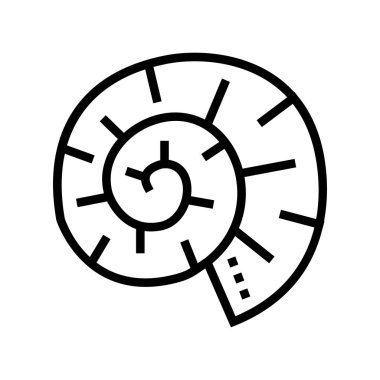 Midye kabuğu çizgisi ikon vektörü. Deniz kabuğu işareti. izole edilmiş çizgi simgesi siyah illüstrasyon