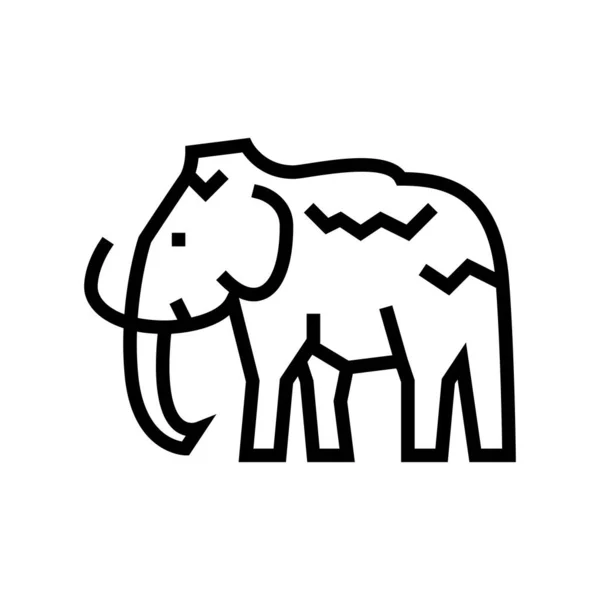 Mamut Animal Line Vector Icono Signo Animal Mamut Contorno Aislado — Vector de stock
