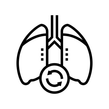Akciğer nakli çizgisi ikonu. Akciğer nakli işareti. izole edilmiş çizgi simgesi siyah illüstrasyon
