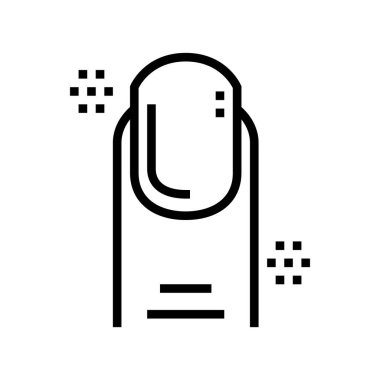 Tırnak manikür çizgisi ikon vektörü. Manikür işareti. izole edilmiş çizgi simgesi siyah illüstrasyon