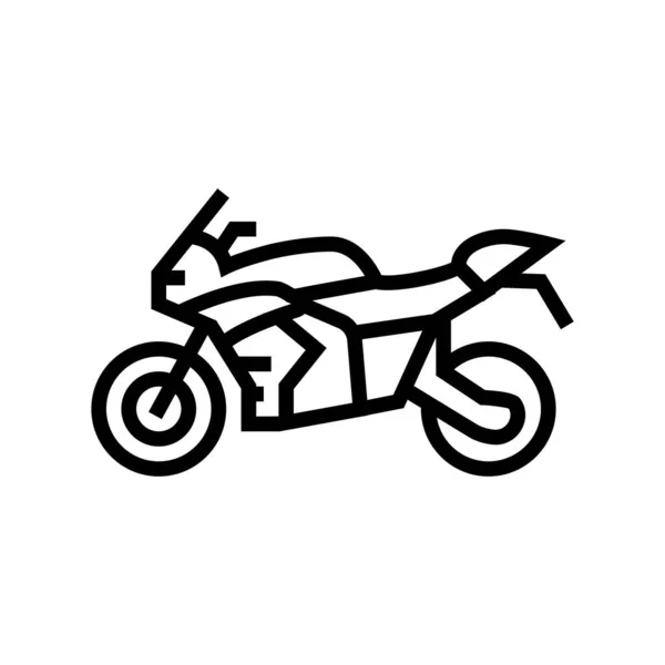 バイク輸送ラインのアイコンベクトル バイクの交通標識 隔離された輪郭シンボルブラックイラスト — ストックベクタ