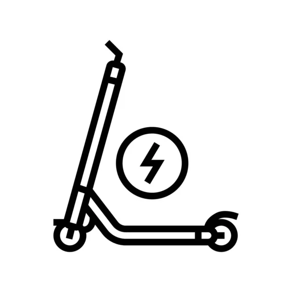 Электрический Вектор Иконок Линии Электроскутера Электрический Удар Скутер Знак Черная — стоковый вектор