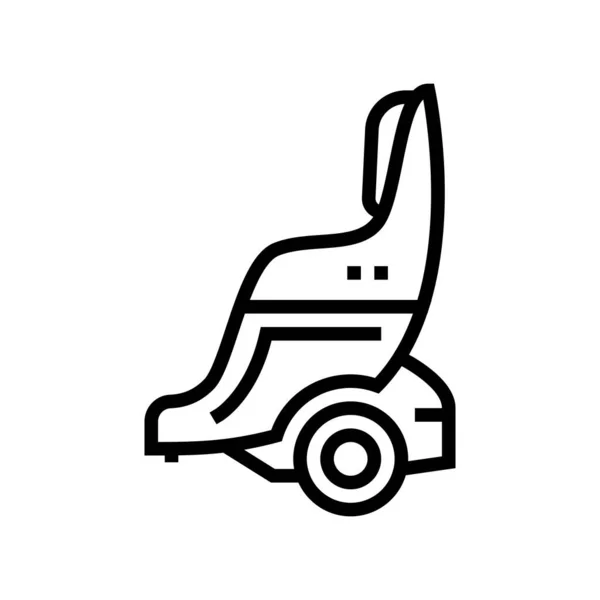 带座位线图标矢量的陀螺摩托车 带座位标志的陀螺摩托车 孤立的等高线符号黑色插图 — 图库矢量图片