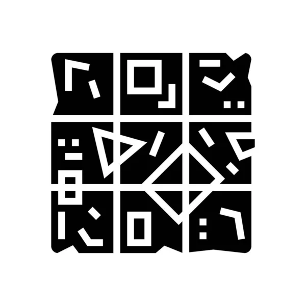 Відсортований Вектор Гліфів Кубика Сміття Відсортований Знак Кубика Сміття Ізольований — стоковий вектор
