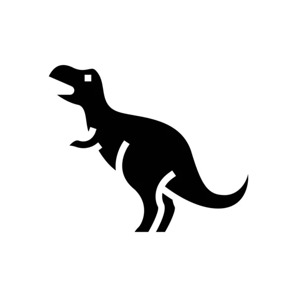 Dinosaure Préhistorique Animal Glyphe Icône Vecteur Signe Animal Préhistorique Dinosaure — Image vectorielle