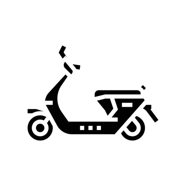 Gas Bromfiets Hiëroglief Pictogram Vector Bord Met Benzinemotor Geïsoleerde Contour — Stockvector