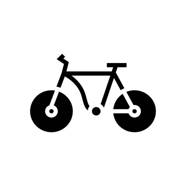 Bicicleta Transporte Glifo Icono Vector Señal Transporte Bicicletas Contorno Aislado — Vector de stock