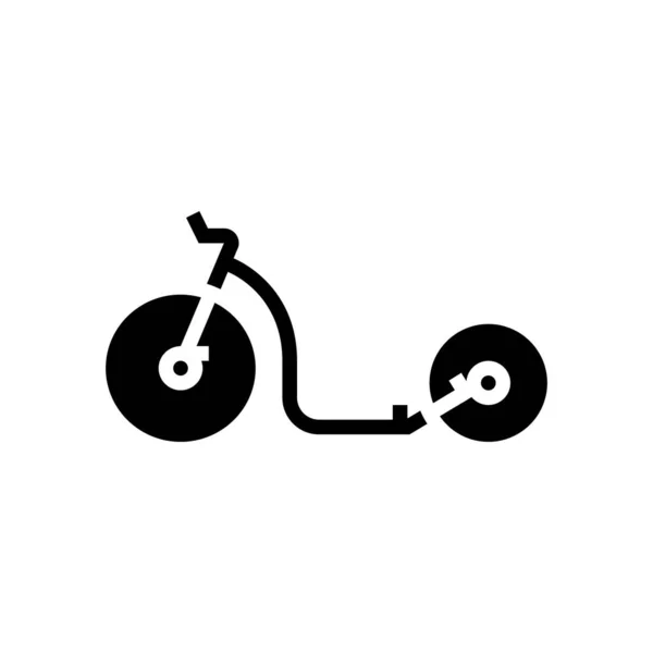 Próbny Wektor Glifu Rowerowego Próbny Znak Rowerowy Odizolowany Kontur Symbol — Wektor stockowy