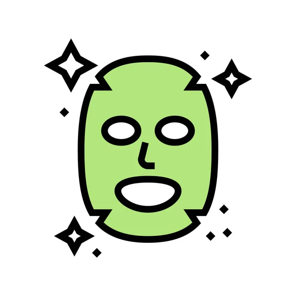 Máscara Facial Vector Icono Color Signo Máscara Facial Ilustración Símbolo — Vector de stock