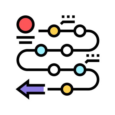 İş planı renk simgesi vektörünü belirliyor. İş planı aşamaları imzası. izole edilmiş sembol çizimi