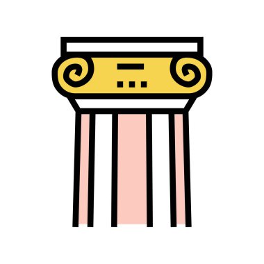 Yunanca sütun renk ikonu vektörü. Yunanca sütun işareti. izole edilmiş sembol çizimi