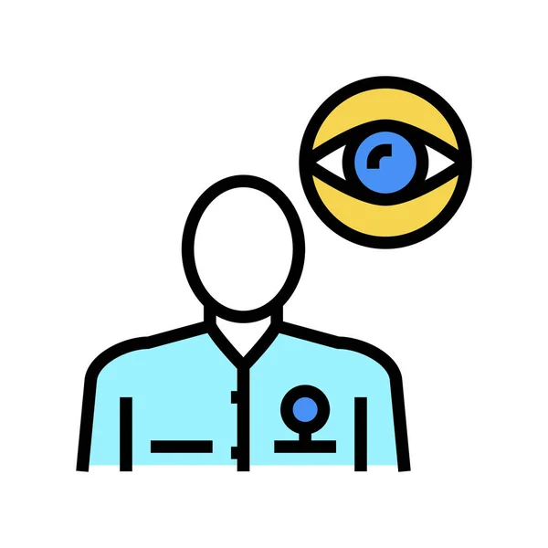 Optalmoloji Tıp Uzmanı Renk Ikonu Vektörü Optalmoloji Tıp Uzmanı Işareti — Stok Vektör