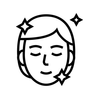 Temiz yüz çizgisi ikon vektörü. Yüzü temiz. izole edilmiş çizgi simgesi siyah illüstrasyon