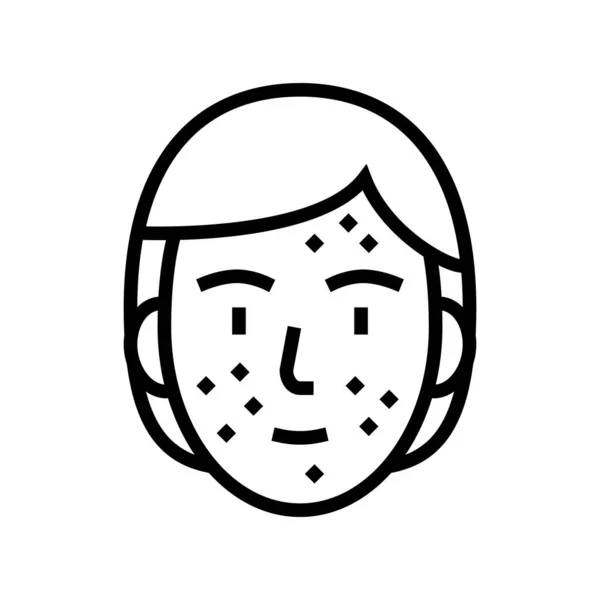 Face Skin Rash Line Icon Vector Face Skin Rash Sign — Stock Vector