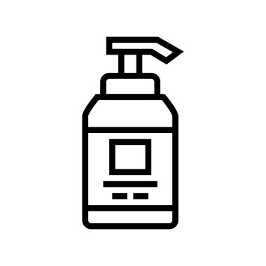 Yüz çizgisi ikon vektörü için sıvı krem. Yüz işareti için sıvı krem. izole edilmiş çizgi simgesi siyah illüstrasyon