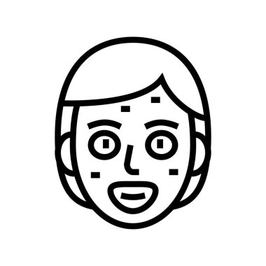 Yüz kremi maskesi çizgisi ikon vektörü. Yüz kremi işareti. izole edilmiş çizgi simgesi siyah illüstrasyon