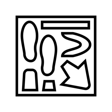 Ayakkabı yapımı model çizgi ikon vektörü. Ayakkabı yapımı tabela. izole edilmiş çizgi simgesi siyah illüstrasyon