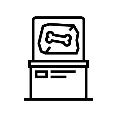 tarih öncesi kemik çizgisi ikonu vektörü. tarih öncesi kemik işareti. izole edilmiş çizgi simgesi siyah illüstrasyon