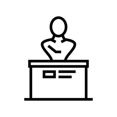 Heykel çizgisi ikon vektörü. Heykel işareti. izole edilmiş çizgi simgesi siyah illüstrasyon