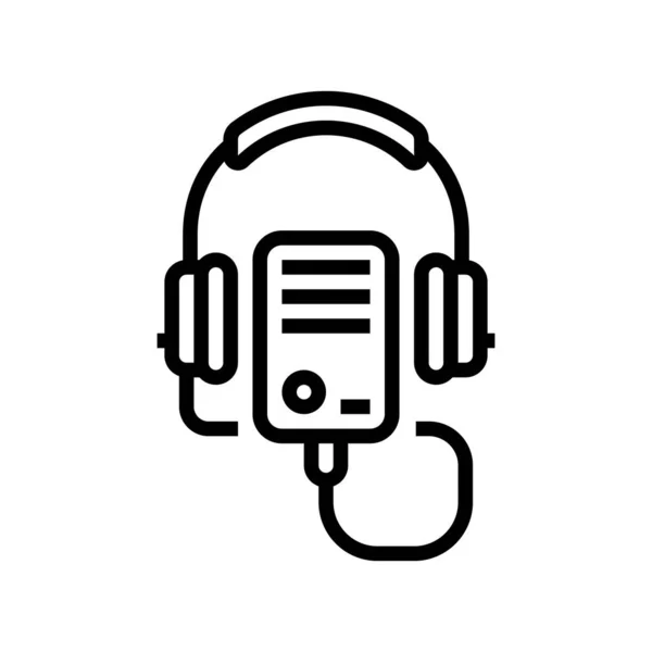 Audio Guid Player Line Icon Vector Señal Reproductor Audio Guid — Archivo Imágenes Vectoriales