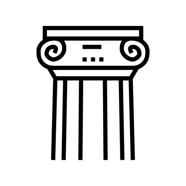 Griechischer Spaltenzeilensymbolvektor Griechisches Säulenschild Isolierte Kontur Symbol Schwarze Abbildung — Stockvektor
