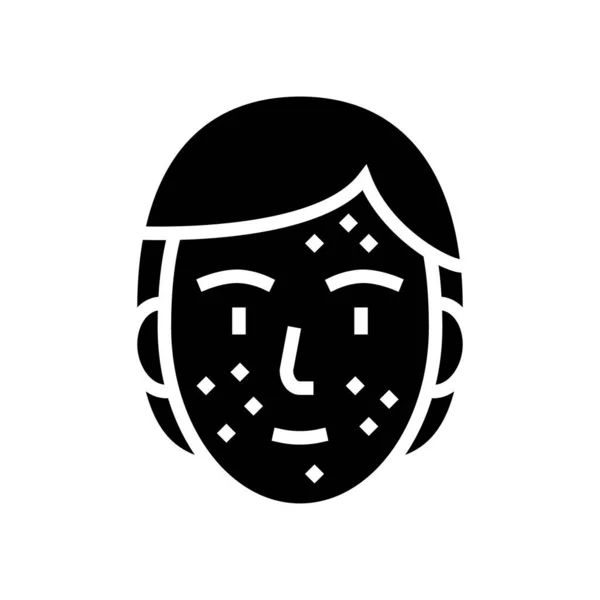 Gesicht Hautausschlag Glyphen Symbol Vektor Gesicht Hautausschlag Zeichen Isolierte Kontur — Stockvektor