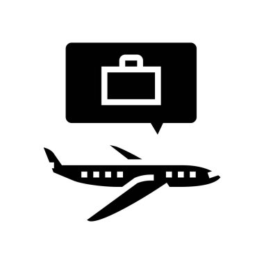 Hava yolculuğu ve çalışan sembol vektörü. Hava yolculuğu ve çalışma işareti. izole edilmiş çizgi simgesi siyah illüstrasyon