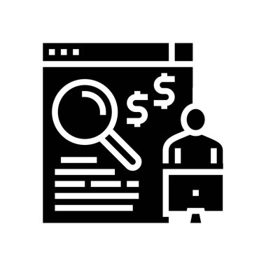 Serbest çalışan arama işi web sitesi sembol vektörü. Serbest çalışan arama işi web sitesi işareti. izole edilmiş çizgi simgesi siyah illüstrasyon