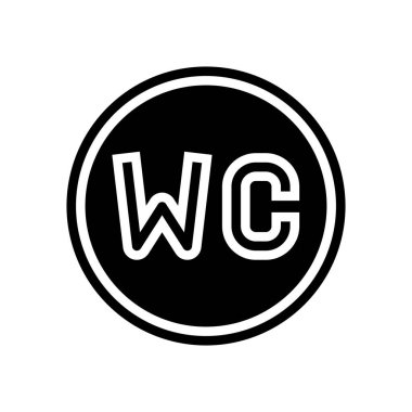 Tuvalet işareti sembol vektörü. Tuvalet tabelası. izole edilmiş çizgi simgesi siyah illüstrasyon