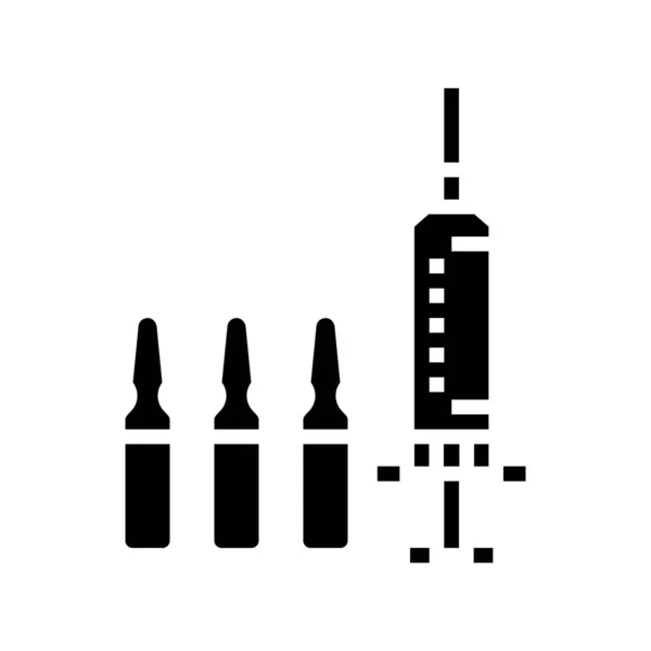 Oltóanyag Fecskendő Embléma Ikon Vektor Oltóanyag Fecskendő Elszigetelt Kontúr Szimbólum — Stock Vector