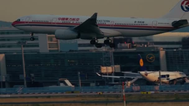 着陸中国東方航空のエアバス a330 型機-243 — ストック動画