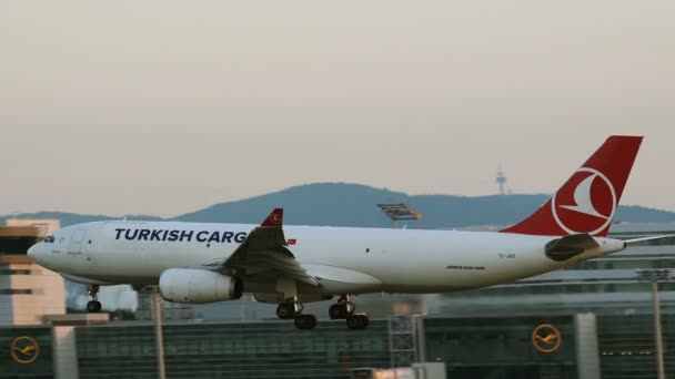 Airbus A330 tureckého nákladu přistání — Stock video