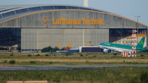 Linie lotnicze Aer Lingus airbus A320 lądowanie — Wideo stockowe